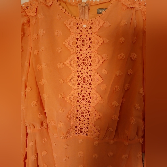 LoveXbyDesign Rina Dotted Chiffon Lace Trimmed Dress - Picture 4 of 7